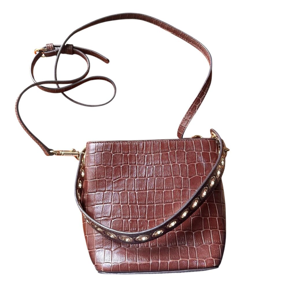 SANDRO‎ Adele Two-Way Leather Bucket Bag Chocolate - Picture 2 of 5